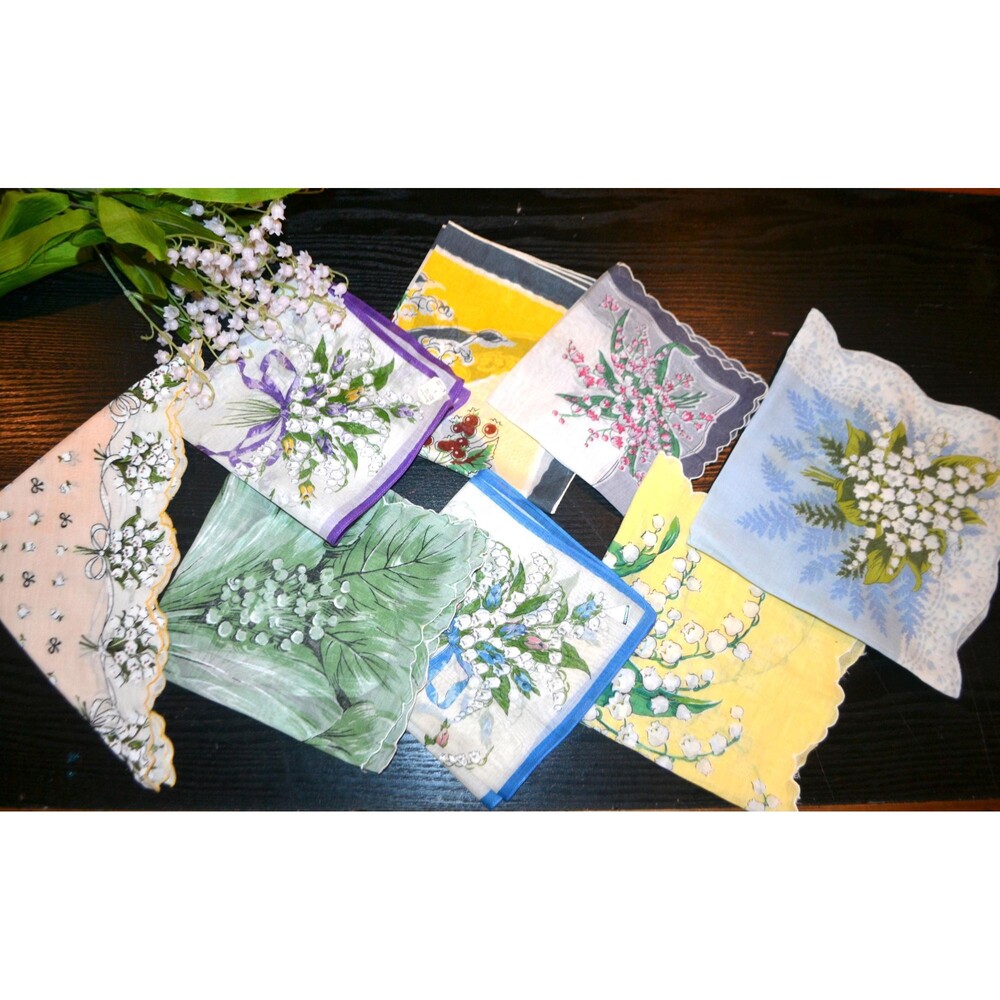 Vintage Hankies Lily of The Valley Rare Collection of 8